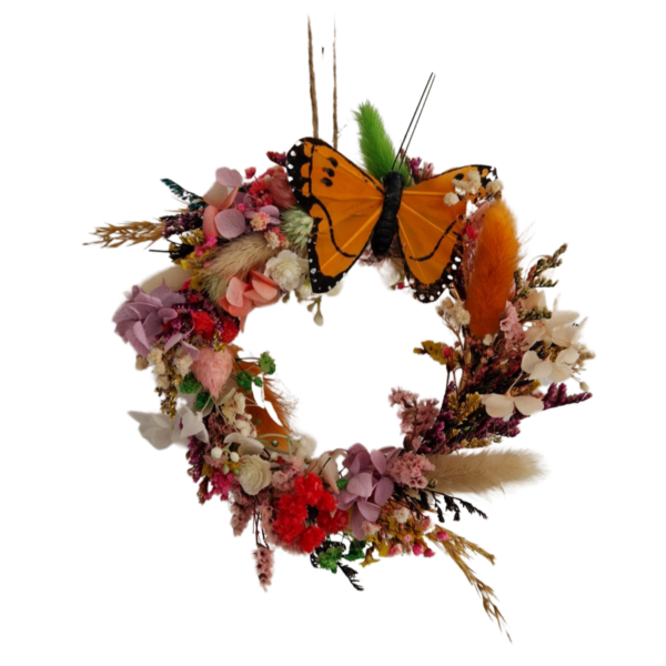 Voll bedeckter Deko Blumenring mit Trockenblumen