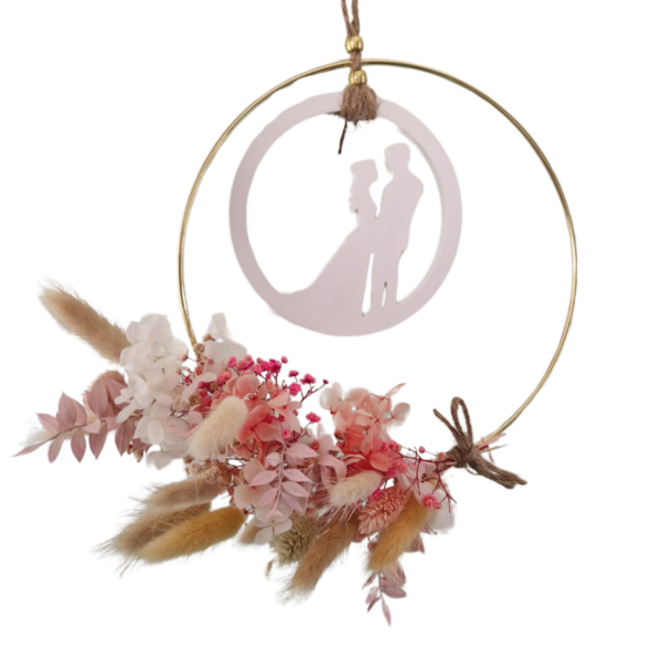 Deko Blumenring mit Gips-Ornament – Bild 4