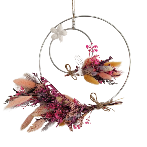 Doppelter Blumenring mit Blumen Gips-Accessoire