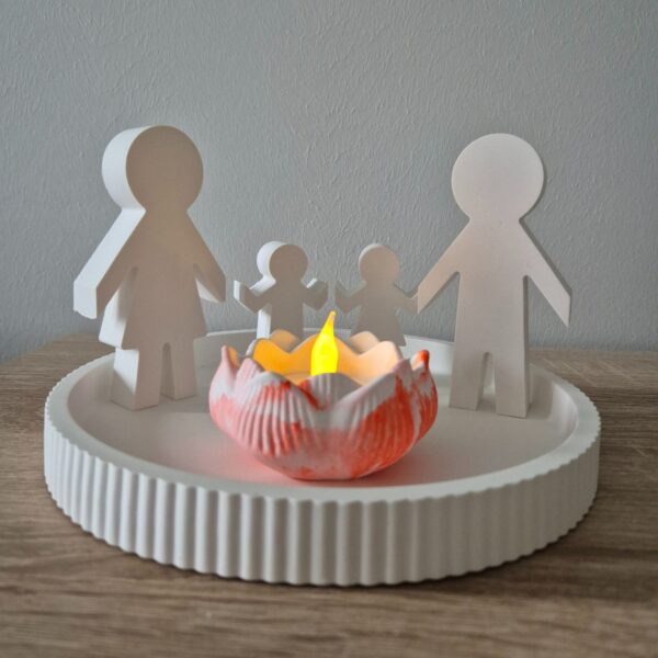 Deko-Set Tablett Teelichthalter und Familie
