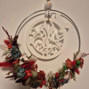 Haengender Blumenkranz zu Weihnachten Weihnachtsmann Ornament