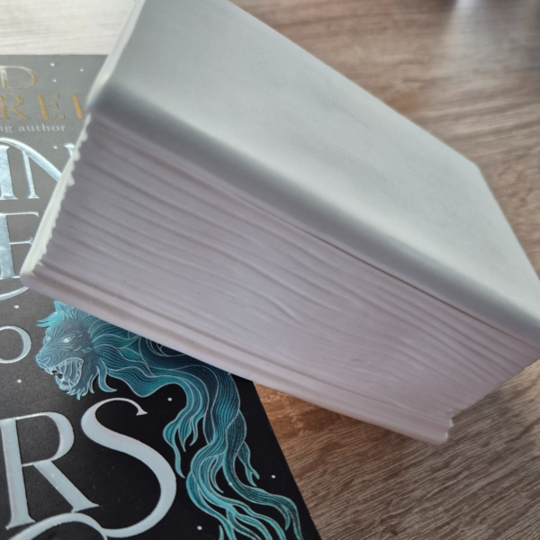 Buch aus Gips von der Seite, die Seiten sind zu sehen